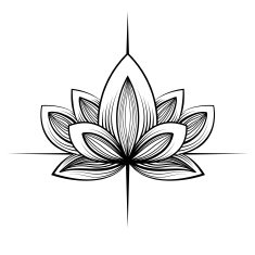 Vector Tattoo Lotus Black and White Illustration