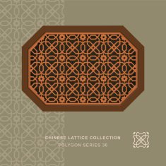 Chinese window tracery polygon frame 36 star flower