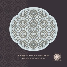 Chinese window tracery round side frame 35 flower