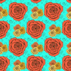 Sketch roses in vintage style