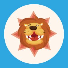 animal lion cartoon theme elements