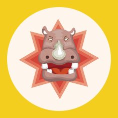 animal hippo cartoon theme elements N2