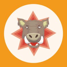 animal wild pig cartoon theme elements
