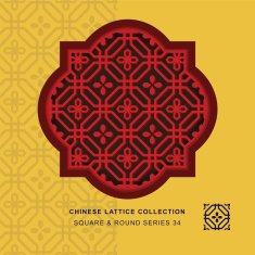 Chinese window tracery square round frame 34 octagon flower