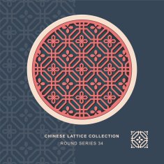 Chinese window tracery round frame 34 octagon flower