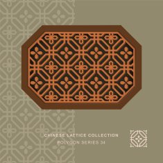 Chinese window tracery polygon frame 34 octagon flower