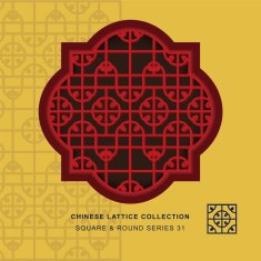 Chinese window tracery square round frame 31