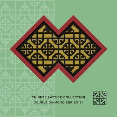 Chinese window tracery double diamond frame 31 round square