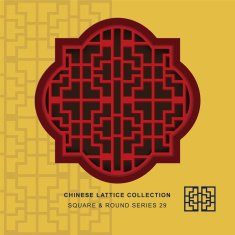 Chinese window tracery square round frame 29 cross