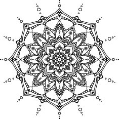 Black line graphic indian cirlce mandala
