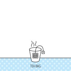Tea bag icon Natural hot drink sign N7