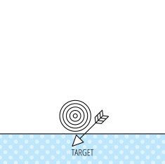 Target with arrow icon Dart aim sign N13