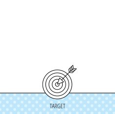 Target with arrow icon Dart aim sign N14