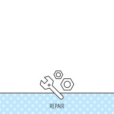 Repair icon Spanner tool with screw-nut sign N4