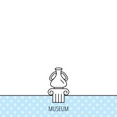 Museum icon Antique vase on pillar sign N4