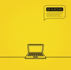 Laptop icon Mobile PC sign N4