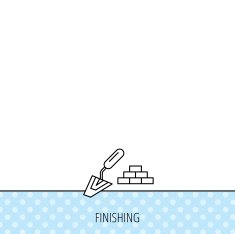 Finishing icon Spatula with bricks sign N3