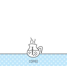 Coffee kettle icon Hot drink pot sign N4