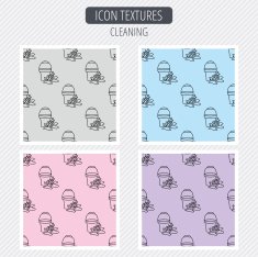 Soapy cleaning icon Bucket with foam and bubble