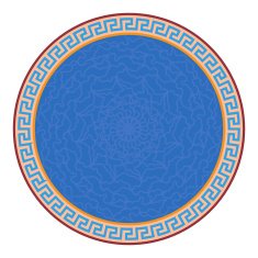 Rosette with meander pattern