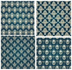 Colorful Seamless Damask Set
