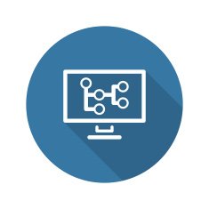 Mind Map Icon Business Concept Flat Design Long Shadow N2