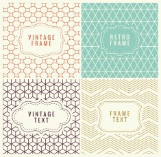 Retro Mono Line Frames with place for Text
