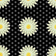 Abstract floral background with chamomiles Seamless daisies pattern polka dot