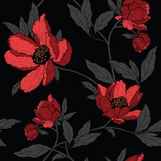Seamless pattern with flowers rose - Illustration N7