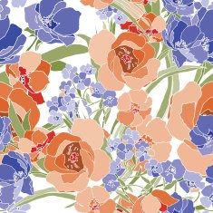 Seamless pattern with flowers rose - Illustration N18