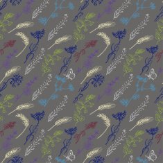 Seamless pattern with wild plants on a gray background N2