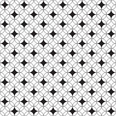 Seamless Abstract Intersecting Circle Tracery Pattern