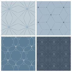 Set of four geometric seamless patterns