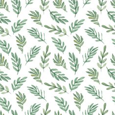 hand drawn watercolor leaf seamless pattern