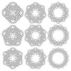 Nine annular decorative elements with stripes braiding N3