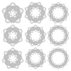 Nine circular decorative elements with stripes braiding N18