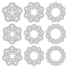 Nine circular decorative elements with stripes braiding N19