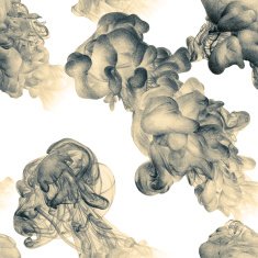 Seamless pattern with abstract clouds of ink drawn by hand N2