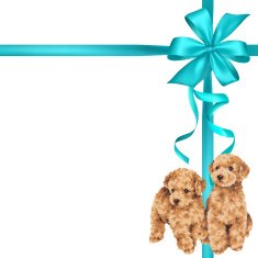 dog and ribbon illustration N50