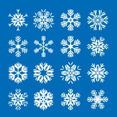 Set of white snowflakes N2