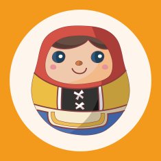 Matryoshka Russian traditional wooden doll theme elements N9