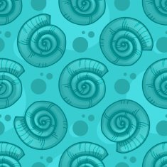 Seamless pattern with sea shells