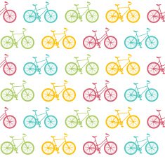 Bike Seamless Pattern White Vector N2