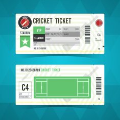 Cricket ticket card modern design Vector illustration