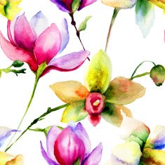 Seamless pattern with decorative flowers N17