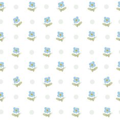 watercolor flowers and dots seamless vector pattern N3