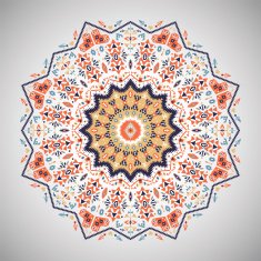 Ornamental round geometric pattern in aztec style N7
