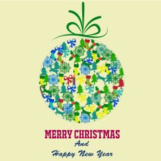 Merry Christmas with decorations elements N3
