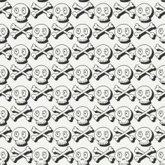 Happy Halloween Hand drawn seamless pattern with skulls
