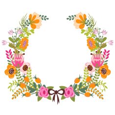Flower frame with bow
